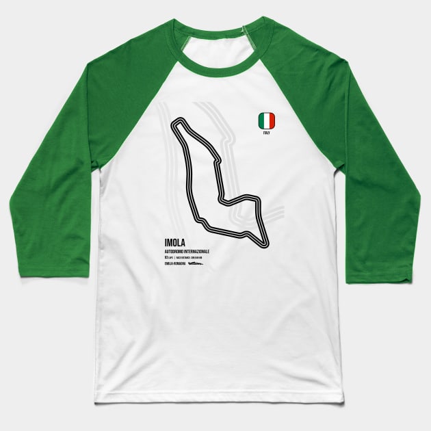 Emilia Romagna Race Track Baseball T-Shirt by RaceCarsDriving